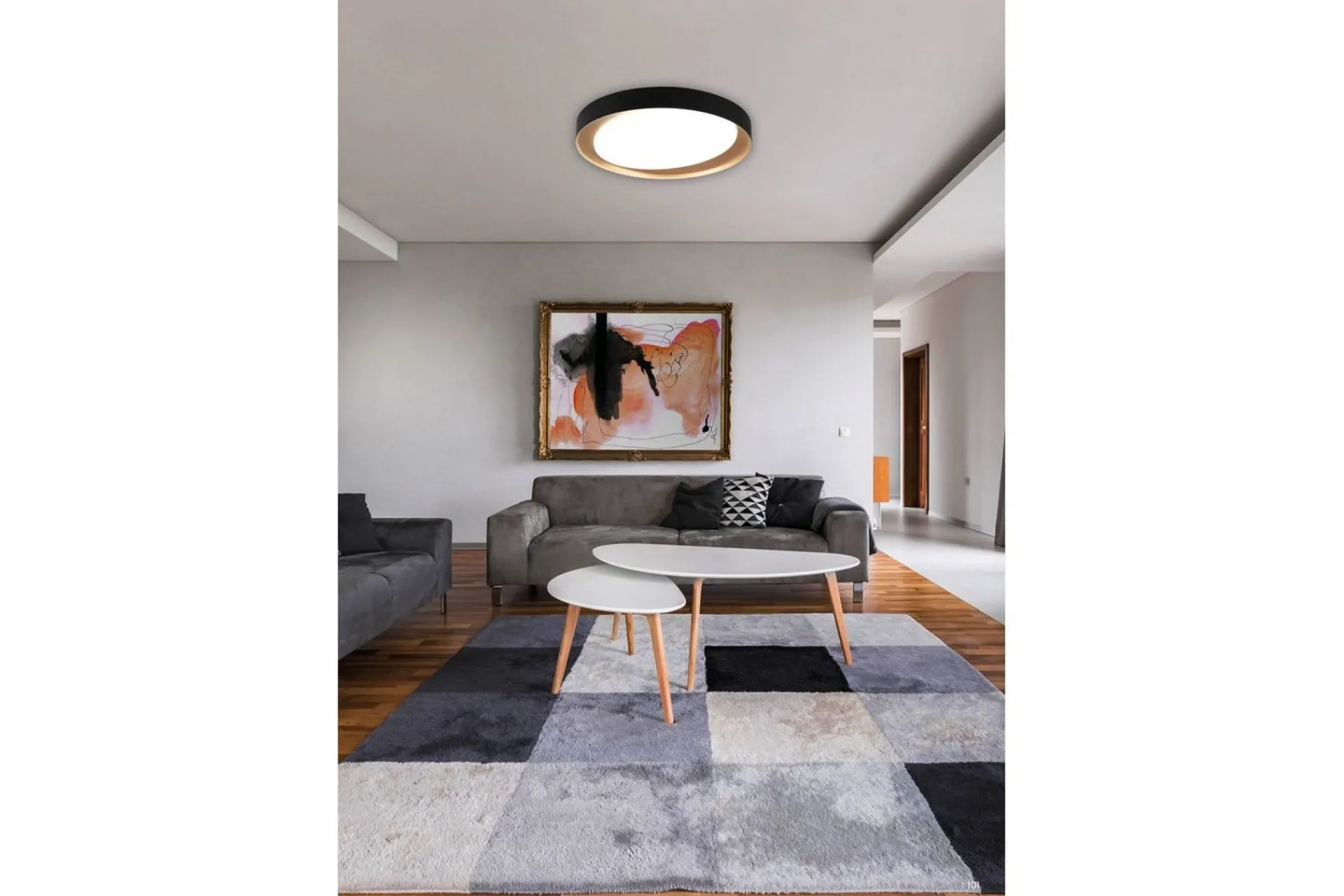 Trio Lighting Taklampe|Stuelampe-Taklampe TRIO Zeta /gull Svart