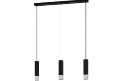 Eglo Kjøkkenlampe-Takpendel Butrano med 3 lamper Svart,Sølv