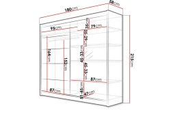 Garderober & Garderobesystem-Talin Garderobe 58x180 cm LED-belysning Hvit,Svart