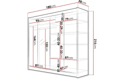 Talin Garderobe 180x58x215 cm