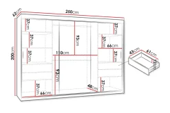 Tallmo Garderobe Med Speil 250x200 cm