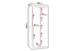 Garderober & Garderobesystem-Tallmo Garderobe Med Speil 100x200 cm Beige