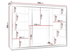 Garderober & Garderobesystem-Tallmo Garderobe Med Speil 250x200 cm Svart