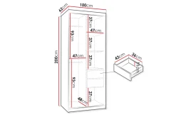 Garderober & Garderobesystem-Tallmo Garderobe Med Speil 100x200 cm Beige