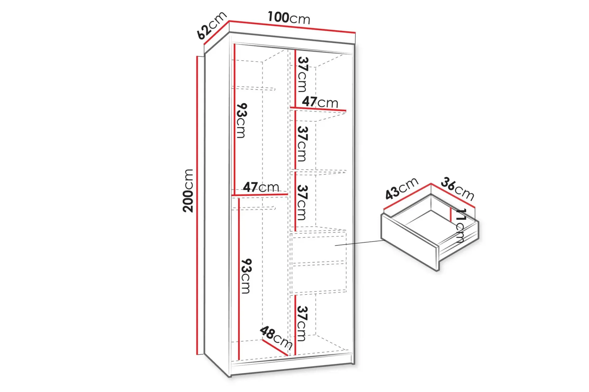 Garderober & Garderobesystem-Tallmo Garderobe Med Speil 100x200 cm Beige