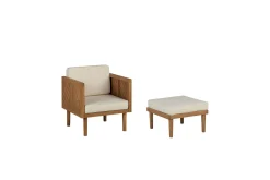Utelenestoler|Loungestol Ute-Taviano Utelenestol Lysebrun/Beige
