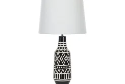 Nattbordslampe|Bordlampe-Tavolara Bordlampe 68 cm E27 Svart,Hvit