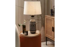 Nattbordslampe|Bordlampe-Tavolara Bordlampe 68 cm E27 Svart,Hvit