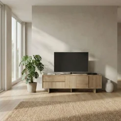 Tv-Benk & Mediabenk-Tavon TV-benk 180x55x45 cm Naturlig eik