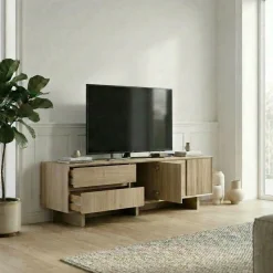 Tv-Benk & Mediabenk-Tavon TV-benk 180x55x45 cm Naturlig eik