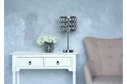 Bordlampe|Soveromslampe-Tenna Bordlampe 25 cm Sølv