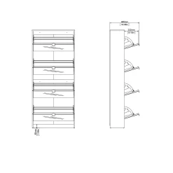 Tvilum Gangoppbevaring-Tenor Skoskap 4 rom 70x24x162 cm Hvit