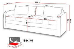 Sovesofaer-Tenus Sovesofa 208x76x86 cm I 03 + I 27