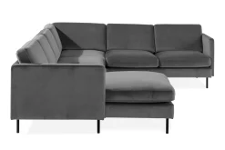 Hjørnesofa|Velour Sofa & Fløyel Sofa-Teodin Hjørnesofa med Divan Venstre Fløyel Lysegrå