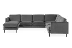 Hjørnesofa|Velour Sofa & Fløyel Sofa-Teodin Hjørnesofa med Divan Venstre Fløyel Lysegrå