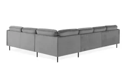 Hjørnesofa|Velour Sofa & Fløyel Sofa-Teodin Hjørnesofa med Divan Venstre Fløyel Lysegrå