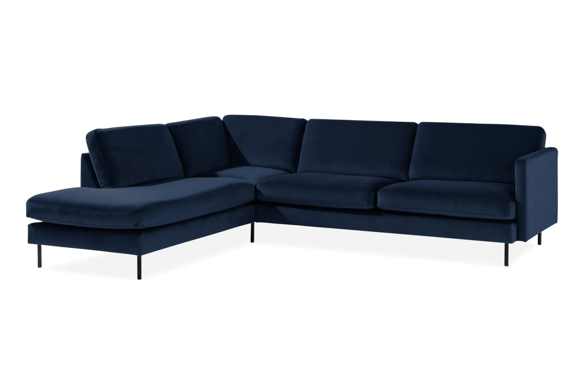 Velour Sofa & Fløyel Sofa|Sofa Med Sjeselong-Teodin 2,5-seters Fløyelssofa med Sjeselong Venstre Blå
