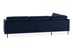 Velour Sofa & Fløyel Sofa|Sofa Med Sjeselong-Teodin 2,5-seters Fløyelssofa med Sjeselong Venstre Blå