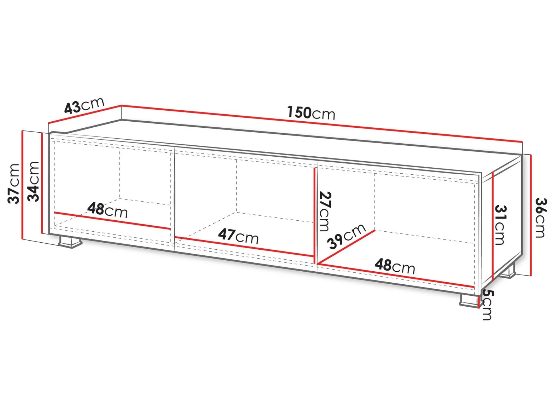 Tessan TV-benk 150 cm