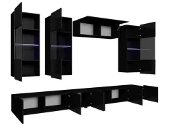 Tessan TV-veggseksjon med LED-belysning