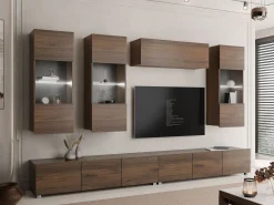 Tessan TV-veggseksjon med LED-belysning