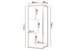 Concept 55 Tessan Veggskap 45 cm Loddrett