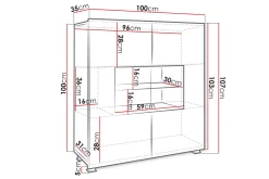Concept 55 Tessan Vitrineskap 100x107 cm