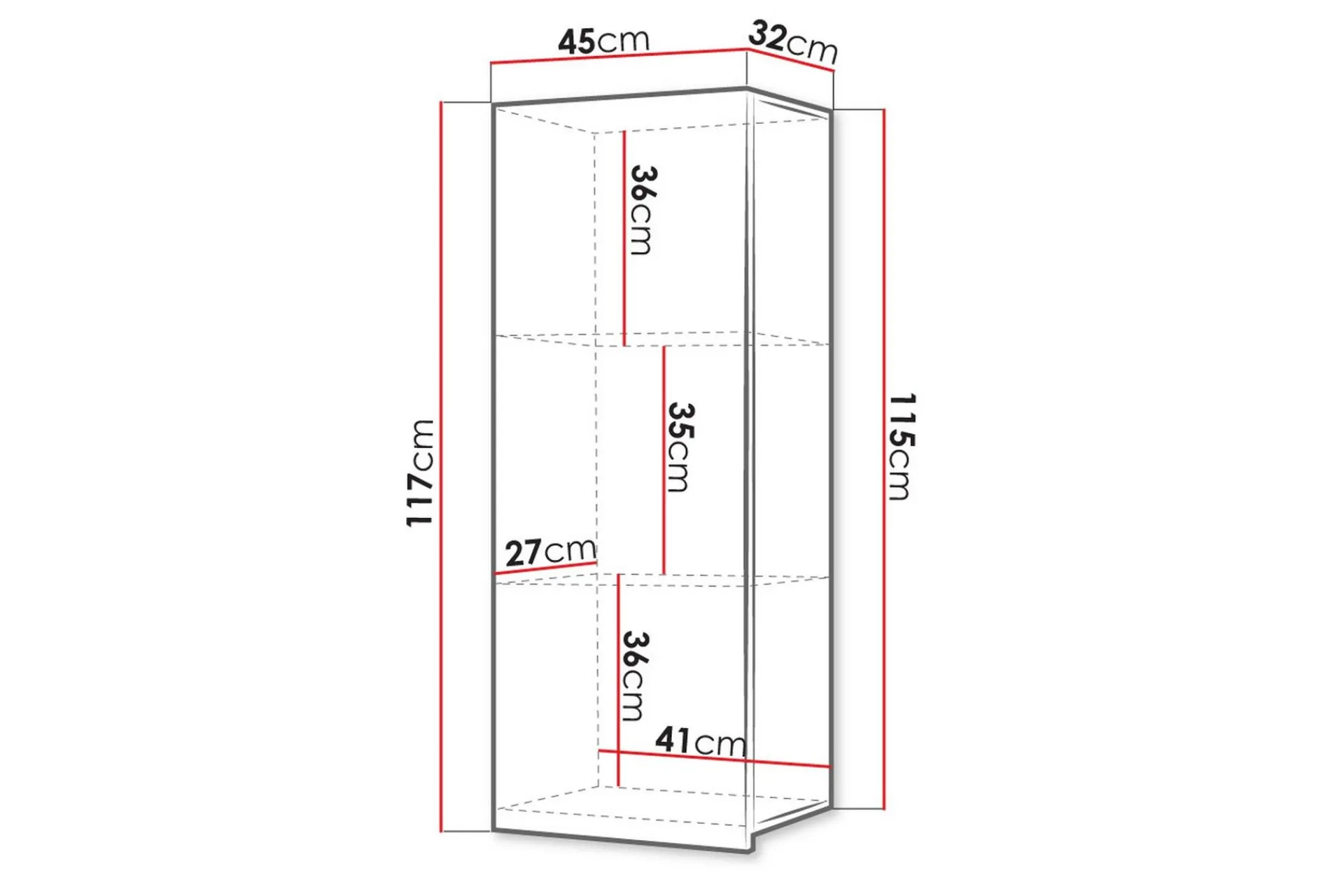 Concept 55 Vitrineskap|Skap-Tessan Vitrineskap 45x117 cm Svart