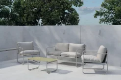 Venture Home Thassos sofagruppe 2-seters sofa + 2 lenestoler med bord utendørs