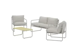 Venture Home Thassos sofagruppe 2-seters sofa + 2 lenestoler med bord utendørs