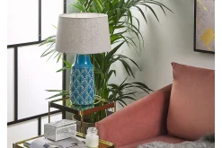 Stuelampe|Vinduslampe-Thaya Bordlampe Blå