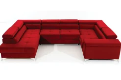 Velour Sofa & Fløyel Sofa-Theriago Hjørnesovesofa med Divan Venstre Rød