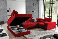Velour Sofa & Fløyel Sofa-Theriago Hjørnesovesofa med Divan Venstre Rød