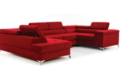 Velour Sofa & Fløyel Sofa-Theriago Hjørnesovesofa med Divan Venstre Rød