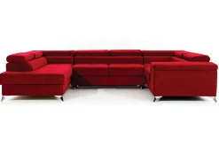 Velour Sofa & Fløyel Sofa-Theriago Hjørnesovesofa med Divan Venstre Rød