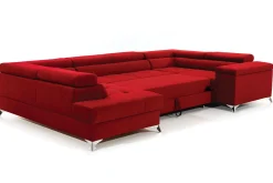 Velour Sofa & Fløyel Sofa-Theriago Hjørnesovesofa med Divan Venstre Rød