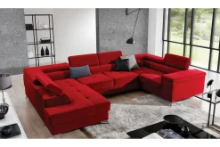 Velour Sofa & Fløyel Sofa-Theriago Hjørnesovesofa med Divan Venstre Rød