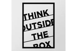 Skilt-Think Outside The Box 50 cm Veggdekor Svart
