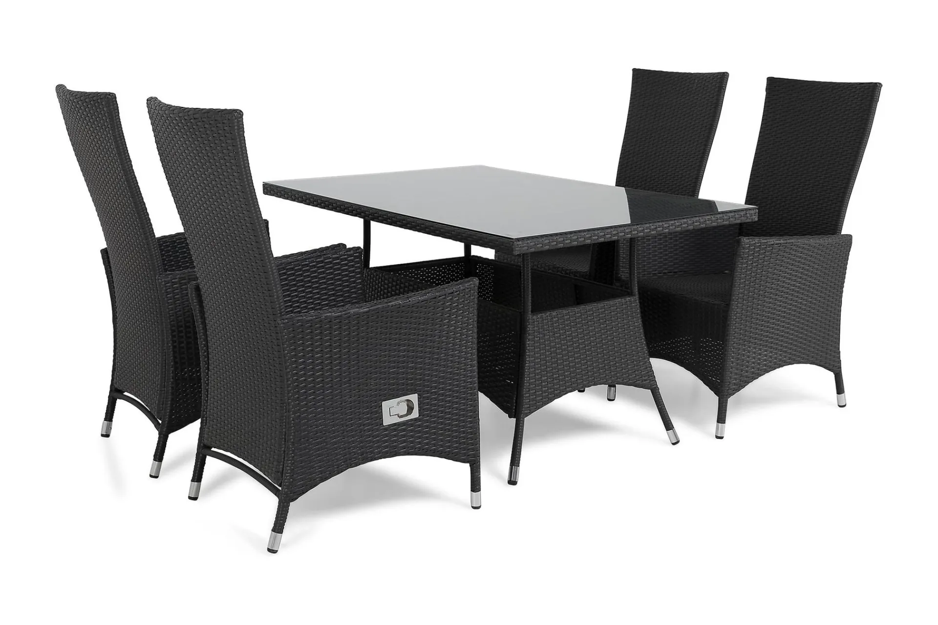 Comfort Garden Spisegrupper Hage-Thor Spisegruppe 140+4 Jenny Regulerbare Stoler Svart