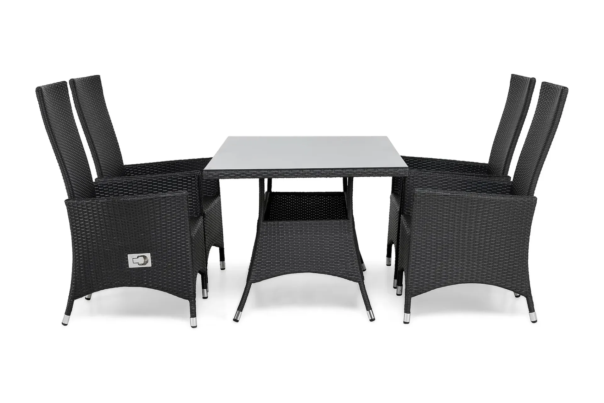 Comfort Garden Spisegrupper Hage-Thor Spisegruppe 140+4 Jenny Regulerbare Stoler Svart