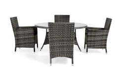 Comfort Garden Spisegrupper Hage-Thor Spisegruppe Ø140+4 Thor Stoler Mørkegrå