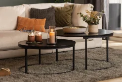 Basic Home Gangbord|Avlastningsbord-Thyra Sett med Runde Sofabord Svart