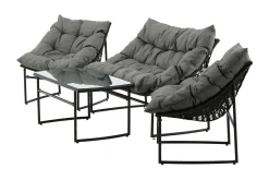 Venture Home Veranda & Terrasse|Loungesett-Tina Loungegruppe 4-seters Svart
