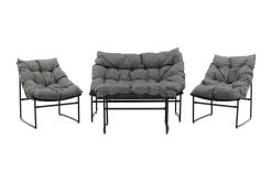 Venture Home Veranda & Terrasse|Loungesett-Tina Loungegruppe 4-seters Svart