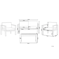 Veranda & Terrasse|Loungesett-Tirrena Loungegruppe 90 cm Grey