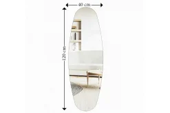 Sminkespeil|Gulvspeil-Toalettspeil Keiichi Transparent Lysfarget tre