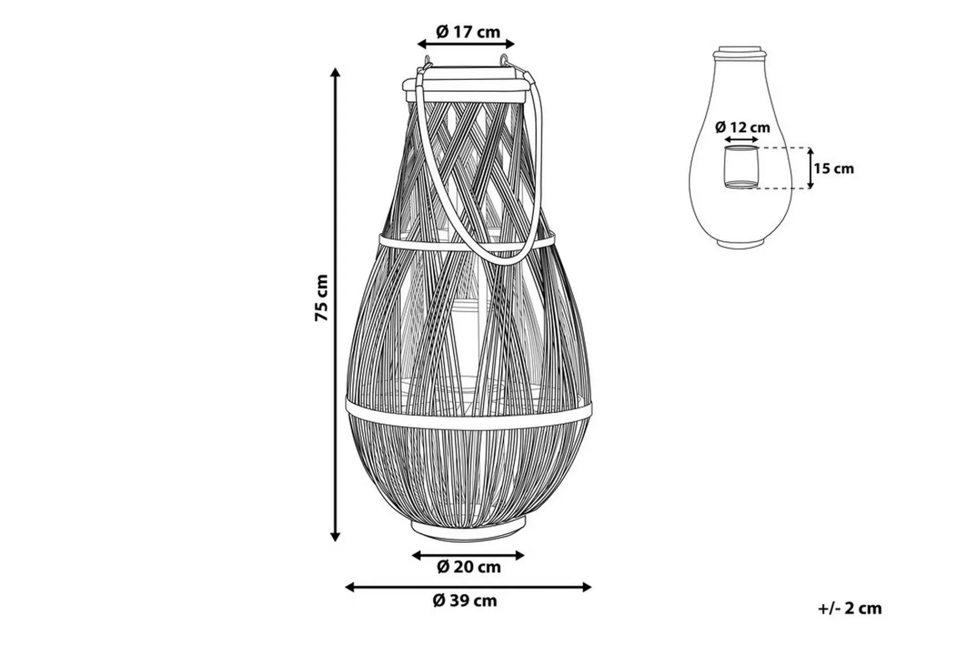 Tonga Lykt 39 cm