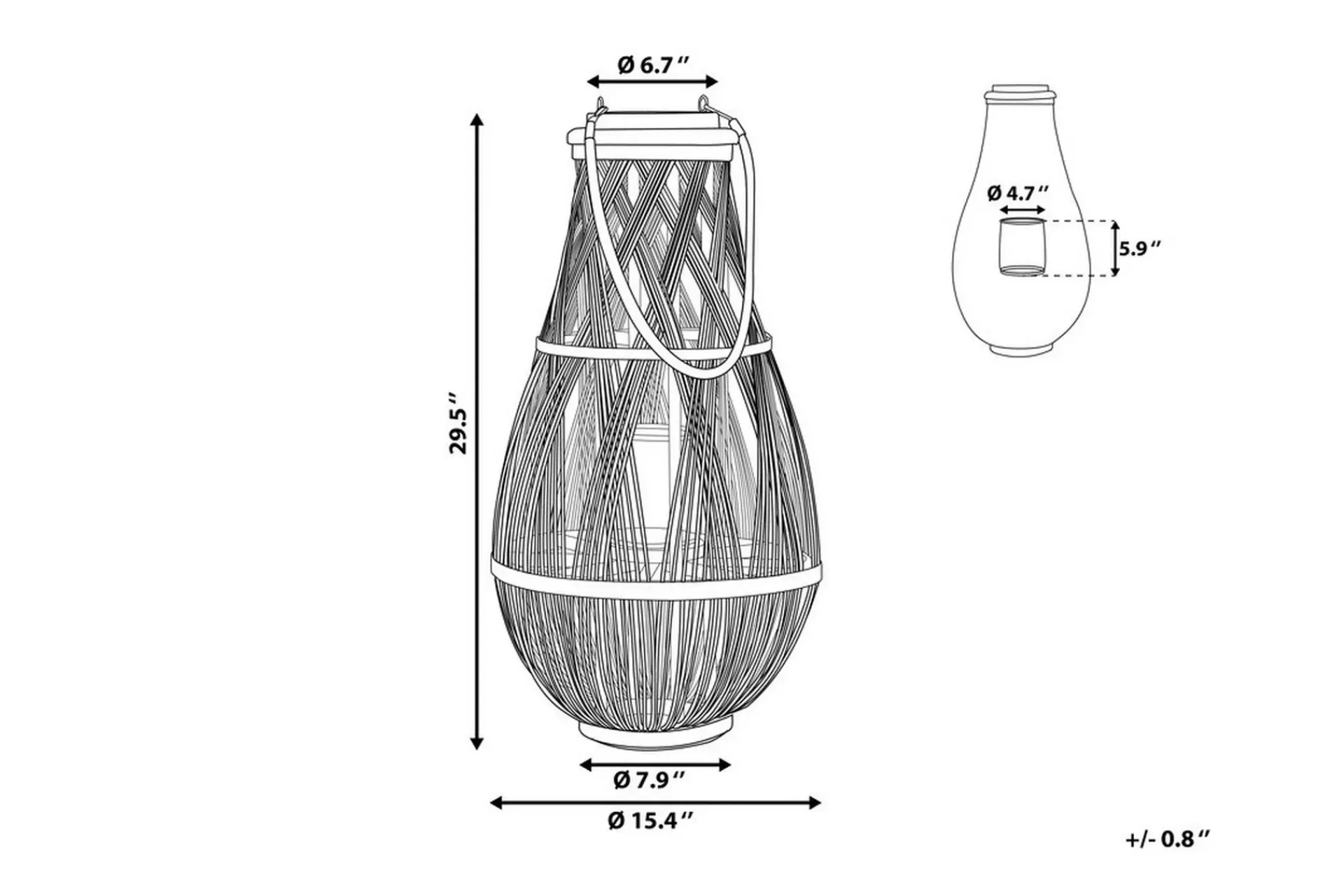 Tonga Lykt 39 cm