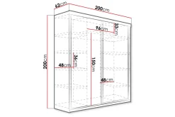 Garderober & Garderobesystem-Top Garderobe 200x62x200 cm Eik