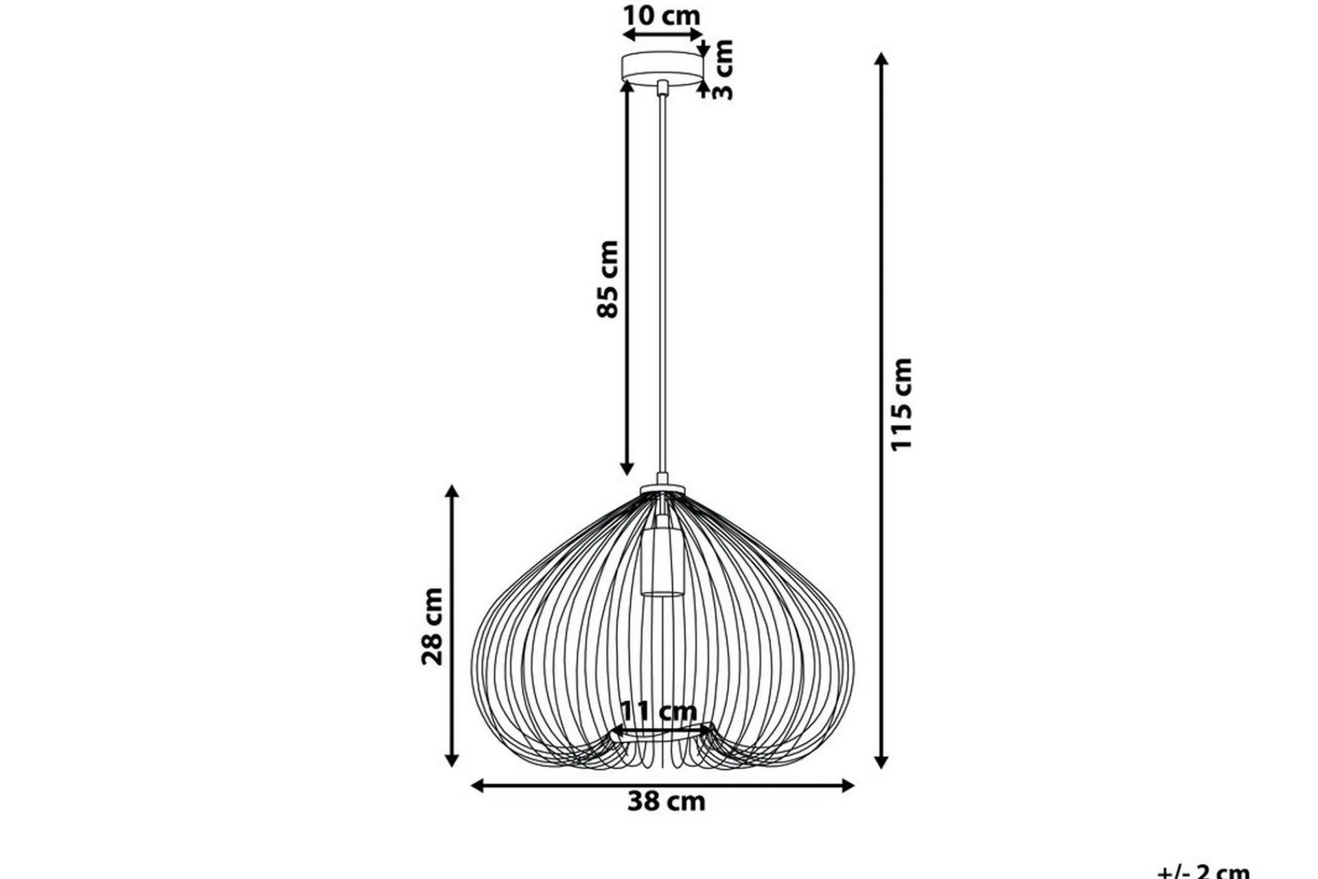 Kjøkkenlampe|Taklampe-Tordino Plafond 38 cm Svart